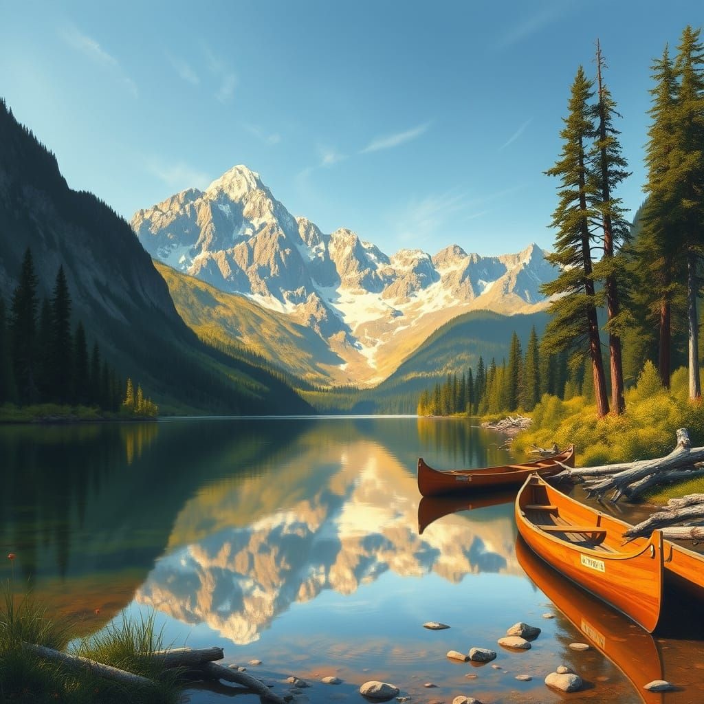 Breathtaking Sierra Nevada Landscape in Soft Brushstrokes