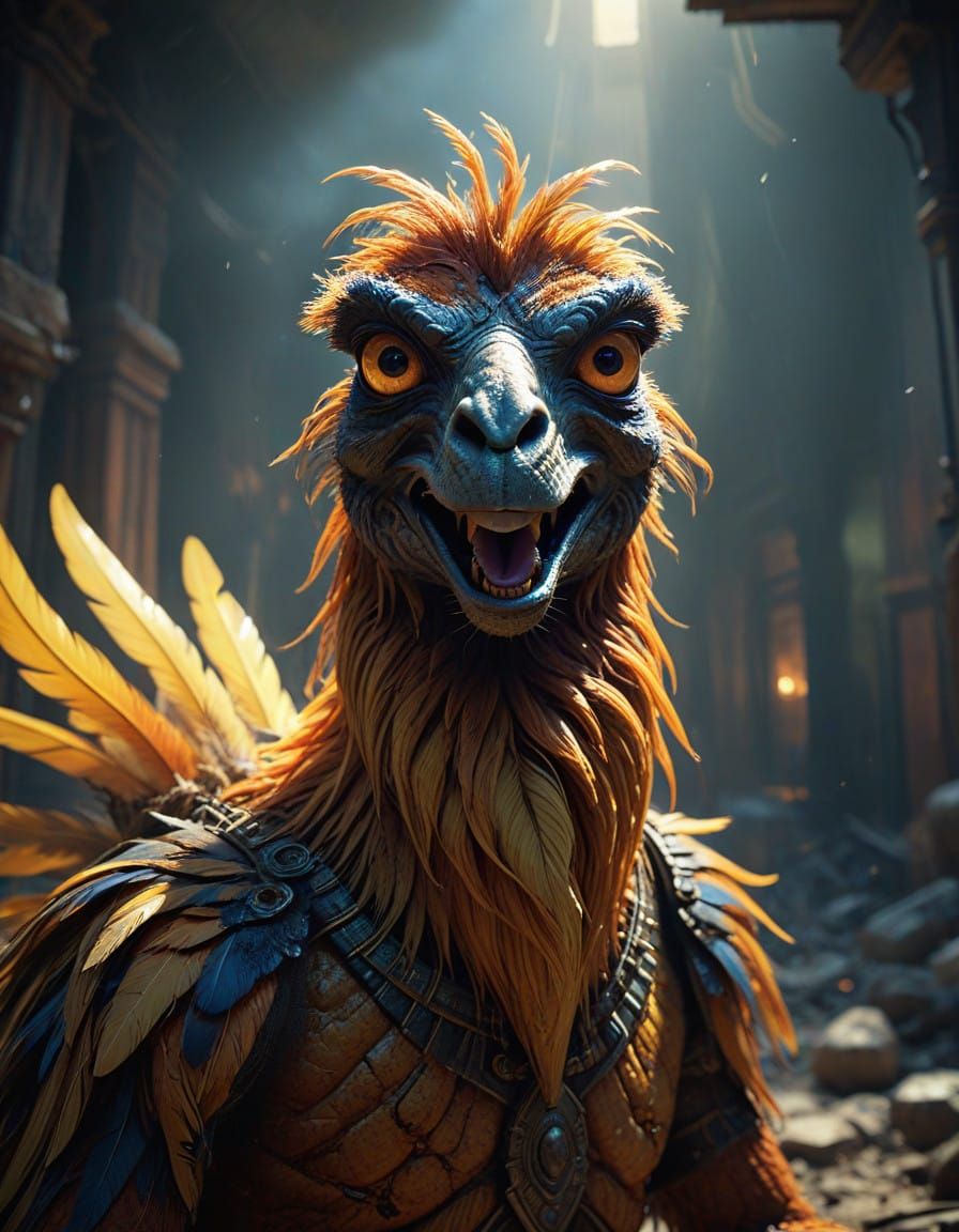 Grotesque Lama in Dark Fantasy Chaos