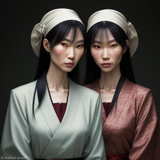 Stunning Japanese Sisters Portrait, Professional Photography