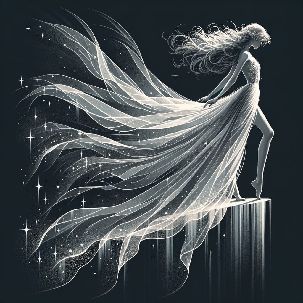 Surreal Dancer on a Precipice in Soft Digital Painting