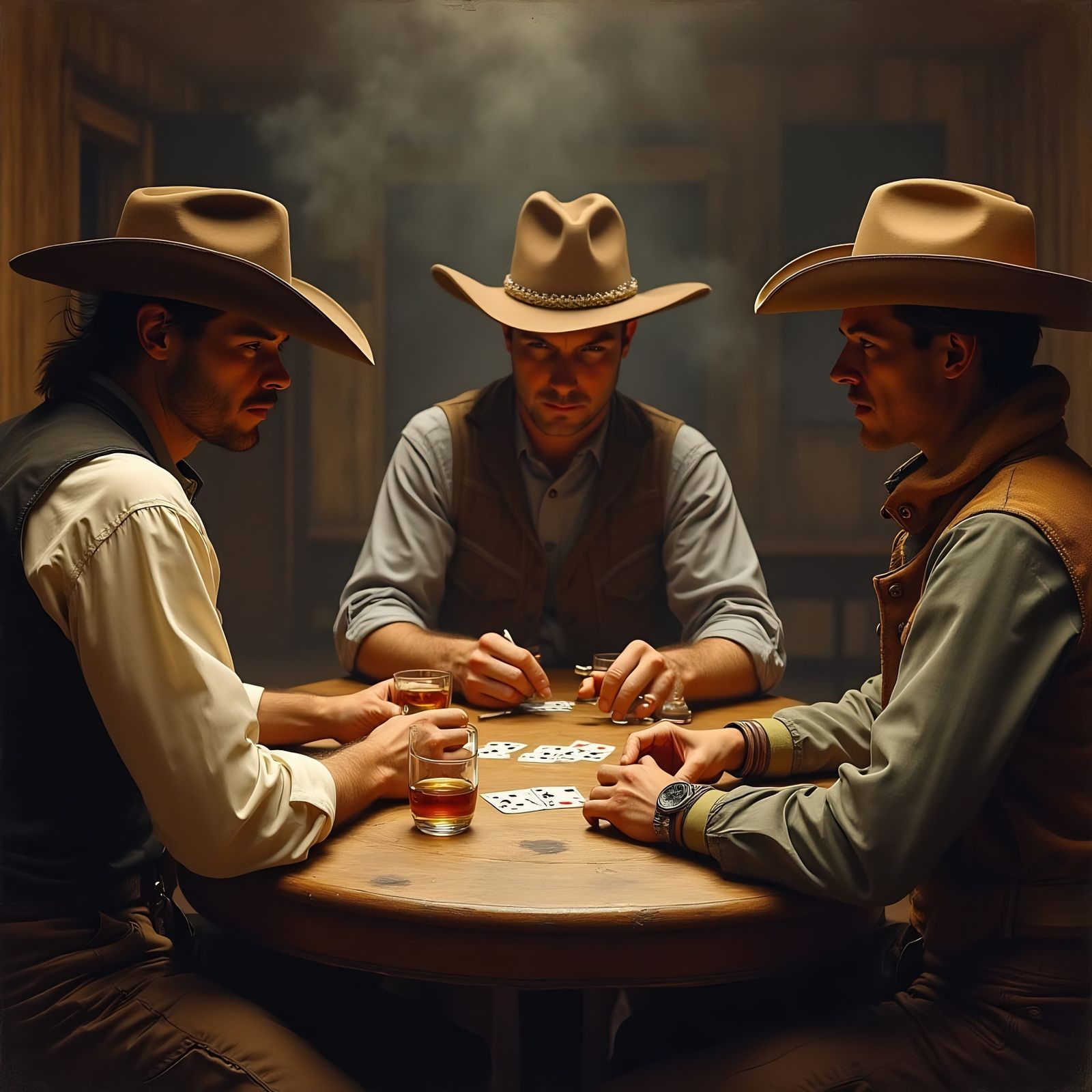Cowboys Play Poker in 1800s Tournament