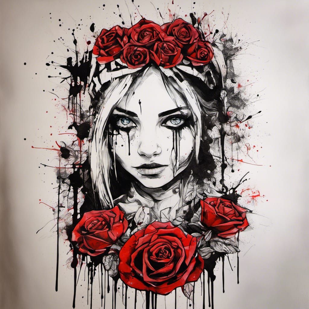 Trash Polka Alice in Borderlands Line Art