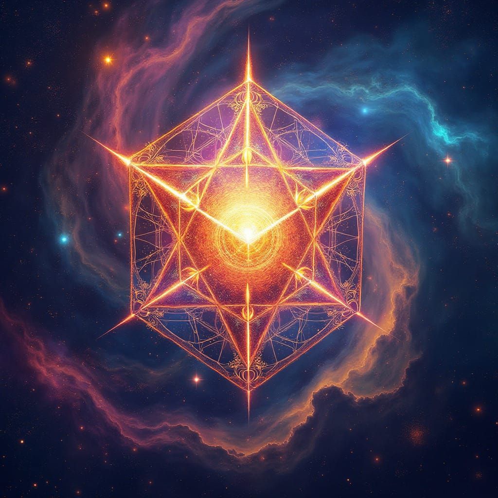 Sacred Cosmic Portal in Vibrant Geometric Patterns