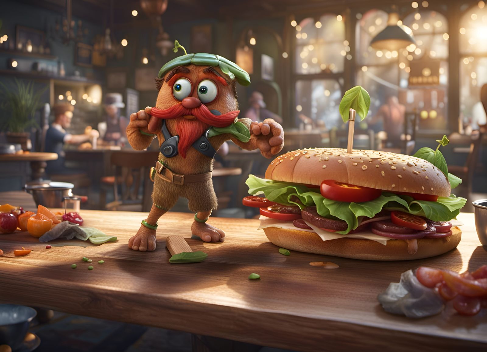 Sandwich-thief in action… caught on surveillance cams