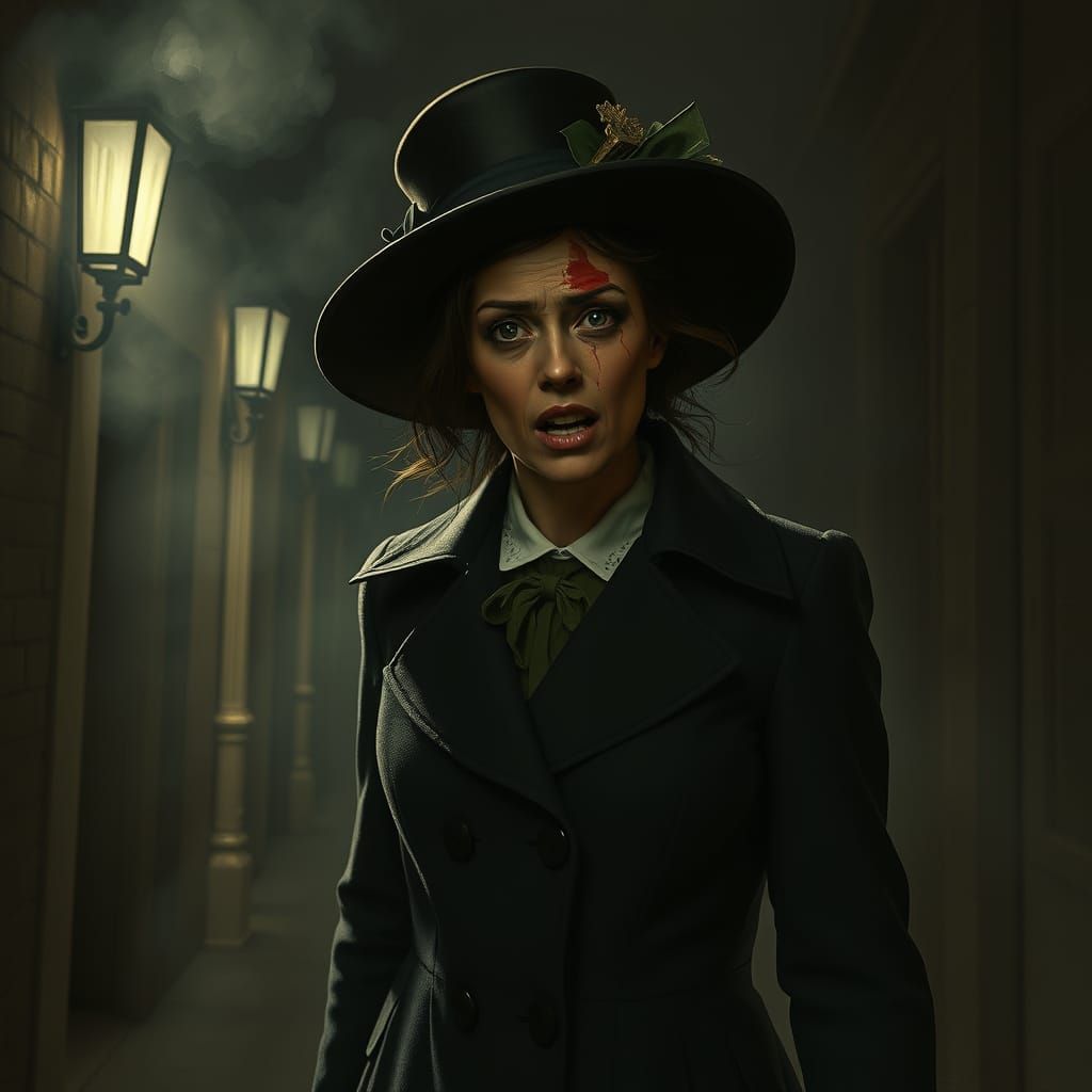 Victorian Woman's Tragic End: Film Noir Portrait