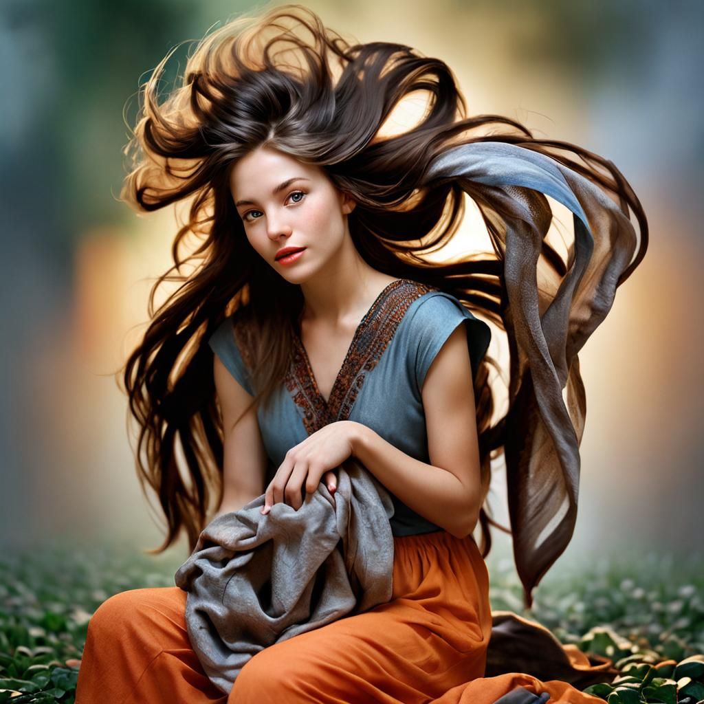 Elegant Woman's Portrait with Bokeh and Studio Lighting