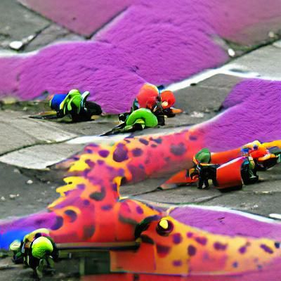 Colorful Ink Splatter Turf War: Stylized Digital Art