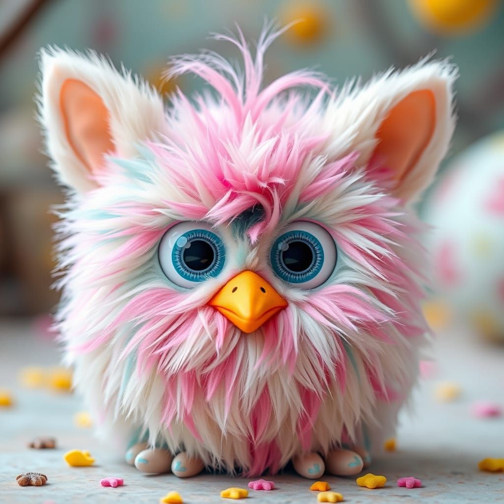 Pastel Furby in Whimsical Dreamy Style