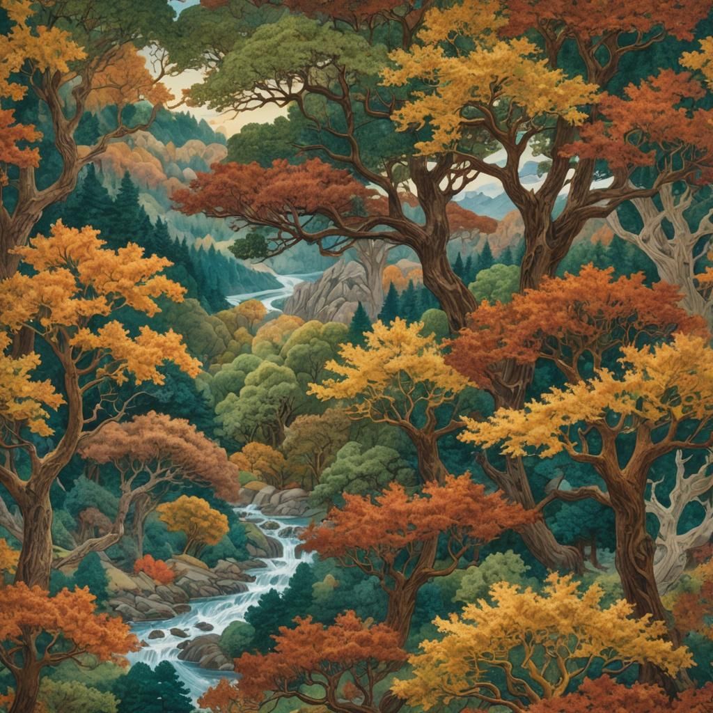 Mystical Autumn Landscape in Tolkien Style