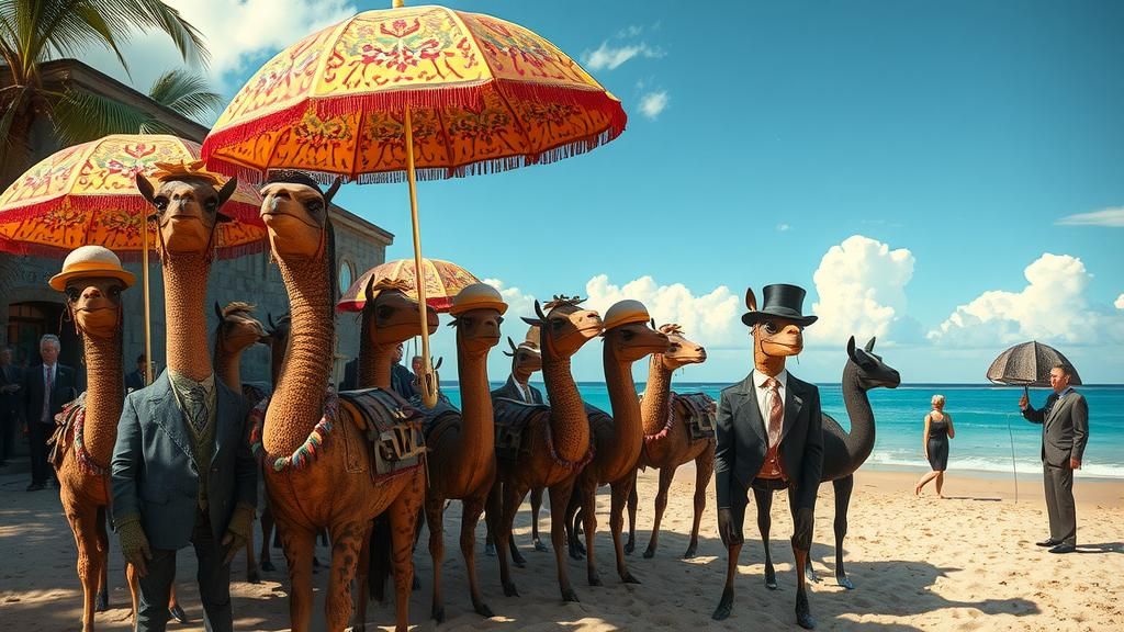 Cryptid Taxidermists on Bogomils Beach, Surrealist Dreamscap...