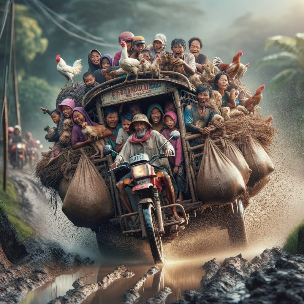 Rural Southeast Asian Countryside Habal-Habal Adventure