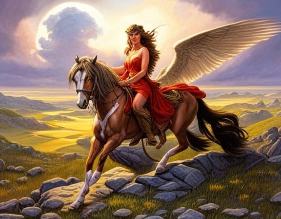 Winged Centaur in Classic Fantasy Art Style