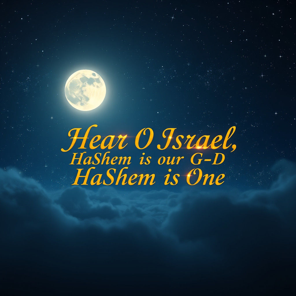 Golden Scripture in Ethereal Night Sky