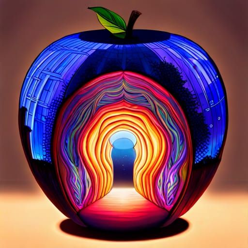 Glass Apple Portal to Secret Garden Paradise
