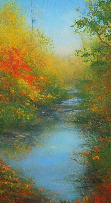 Knight Walks Through Sunlit Forest: Oil Painting