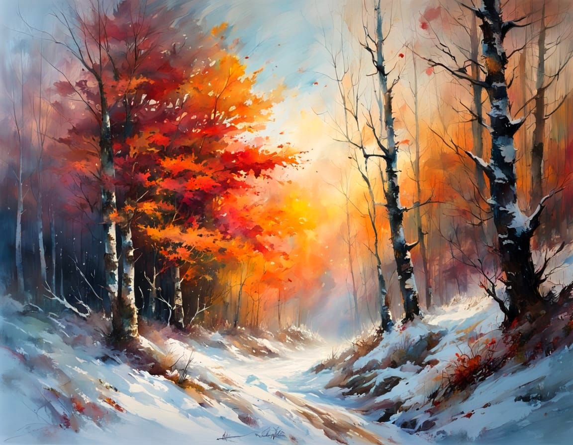 Sunset's Secret Kiss: Winter's Edge