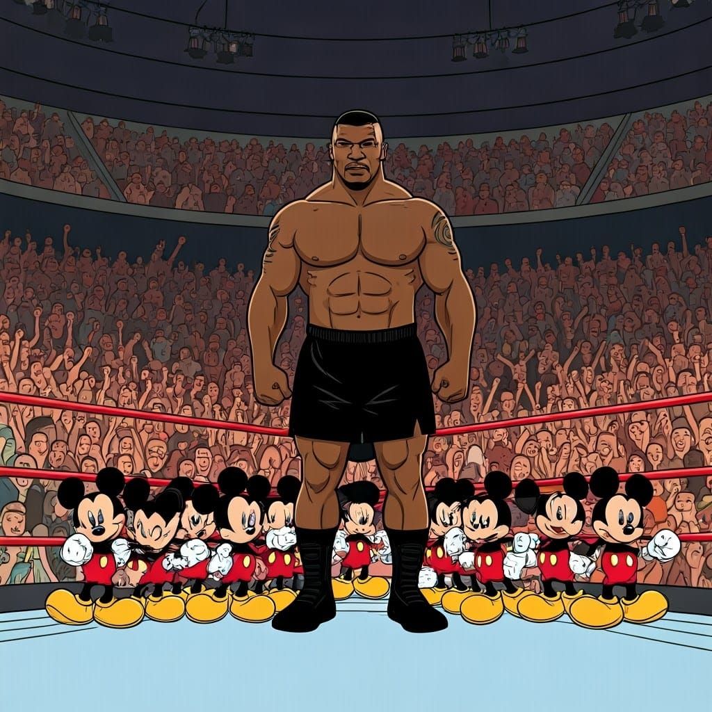 Mickey Mouse Gang Face Mike Tyson in WWE Ring