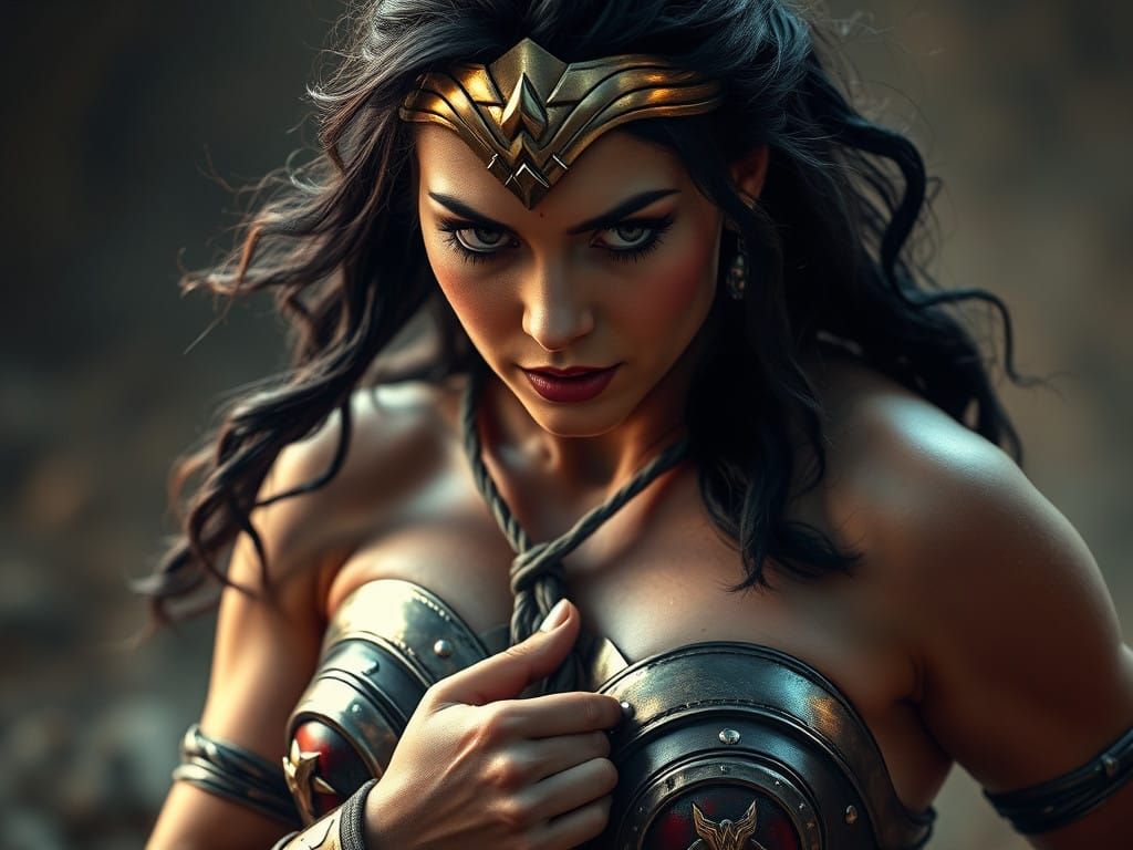 Wonder Woman Captured in a Mix of Muted and Pastel Hues