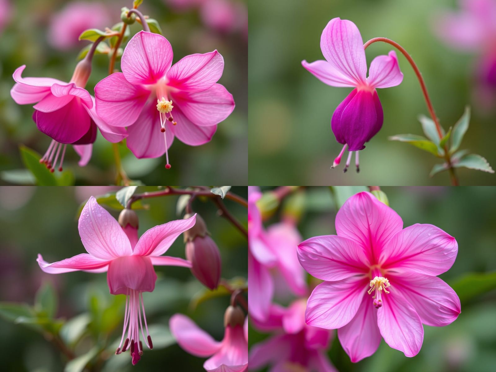 Soft Pink Flower with Dew Drops