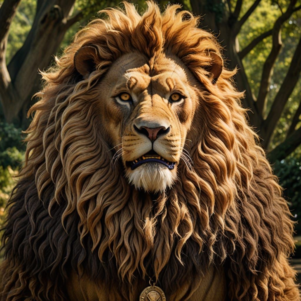 Majestic Lion Roars with Courage