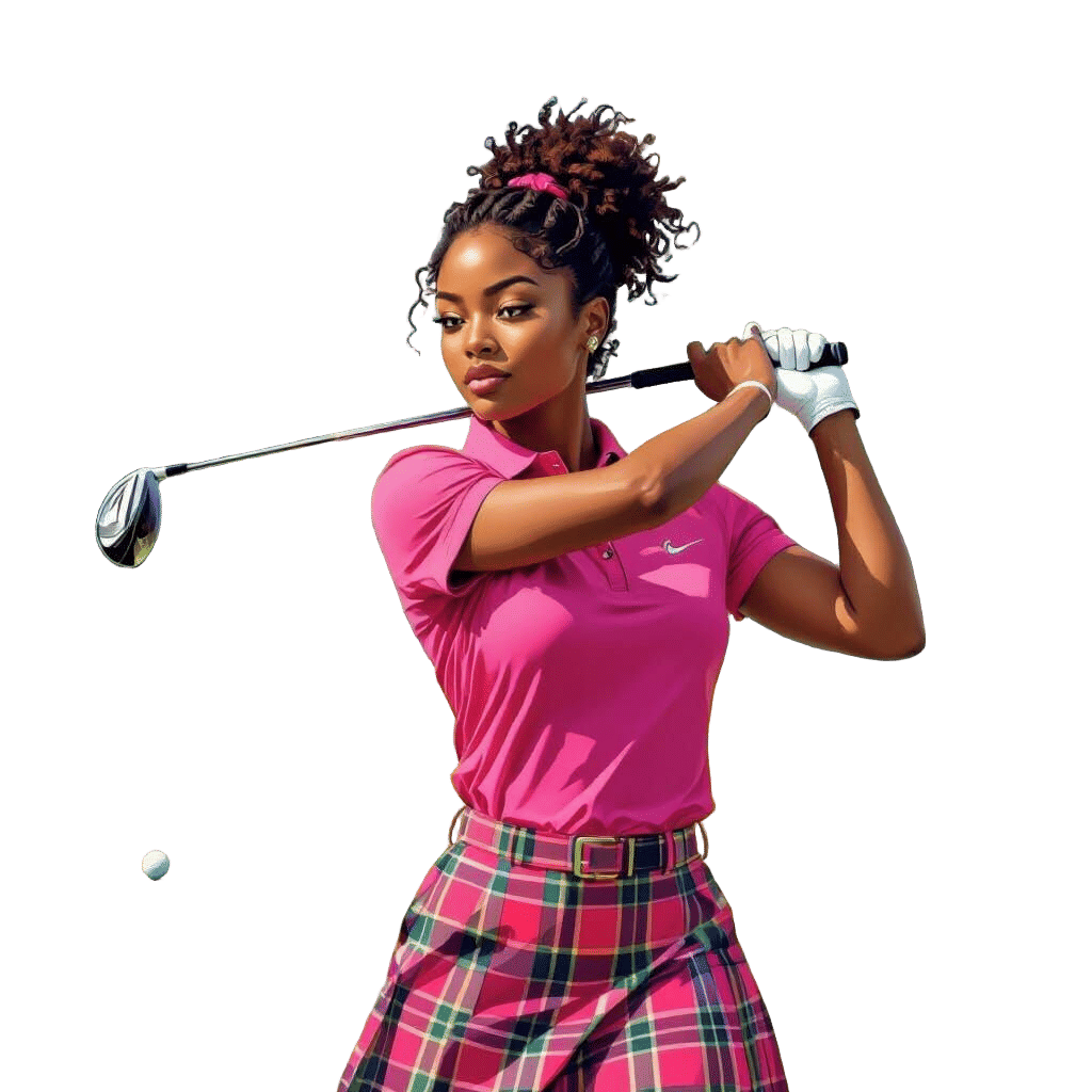 Colorful Golf Portrait of a Young Woman