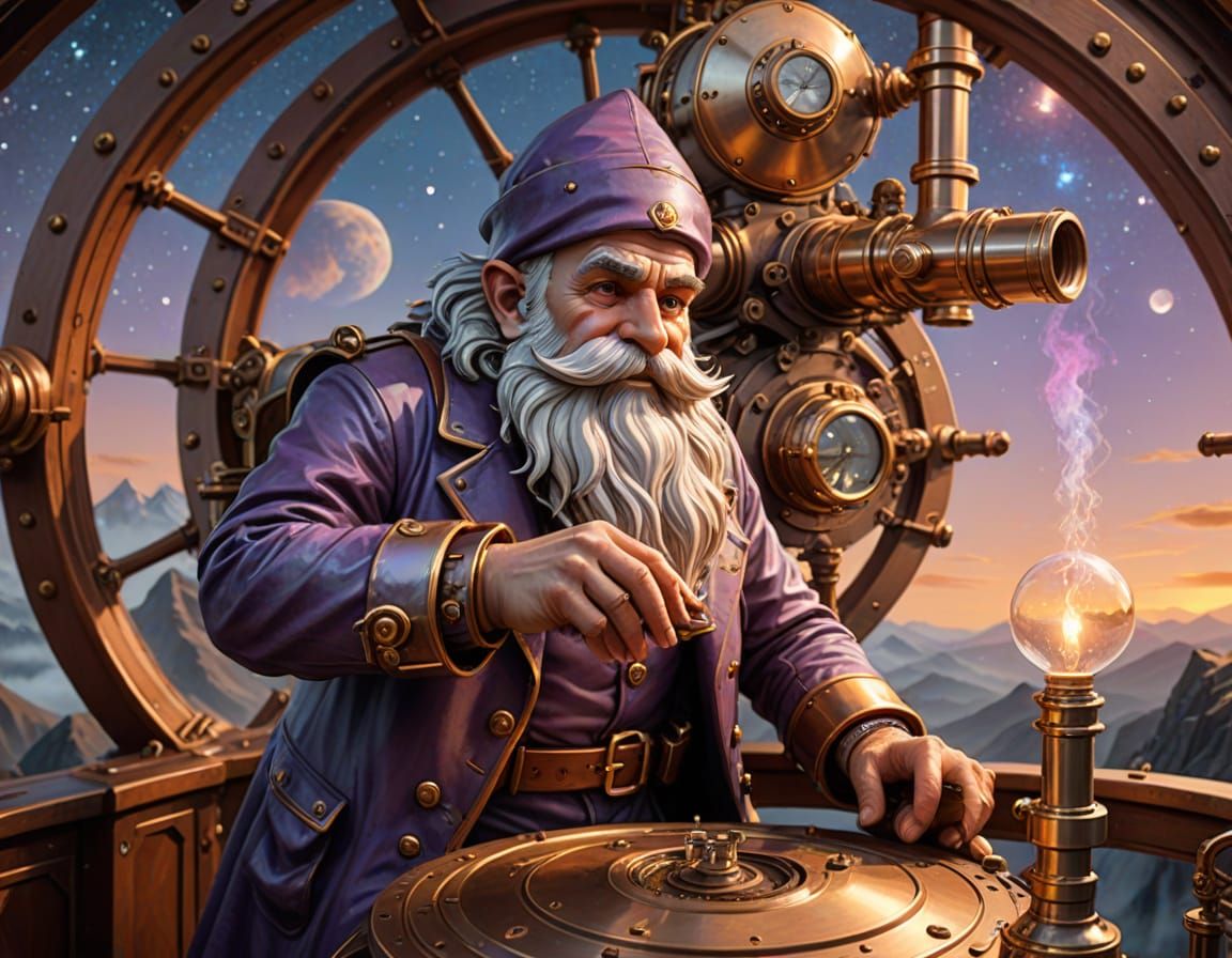 Steampunk Observatory Glimpses the Cosmos in Vibrant Hues