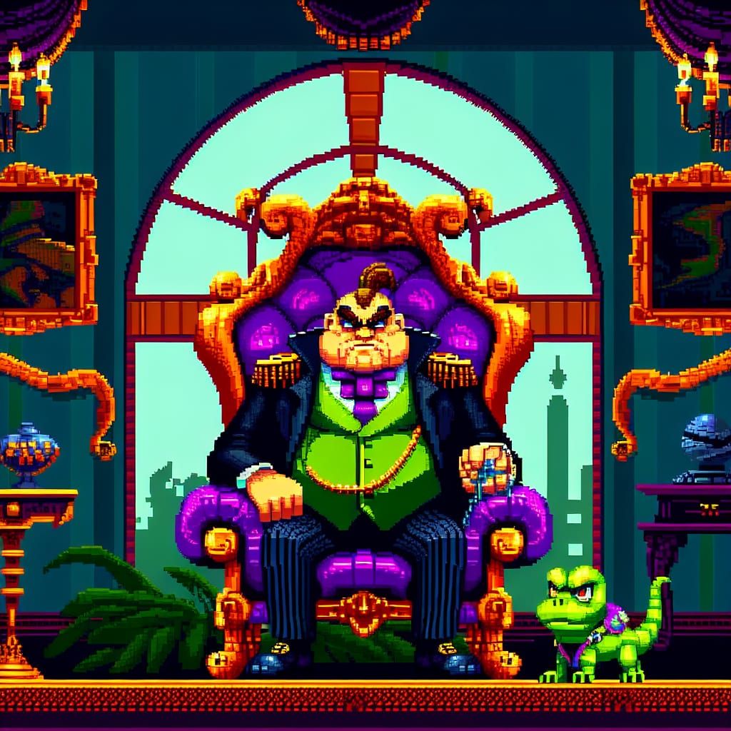 8-bit Fantasy Boss in Pixel Art Style