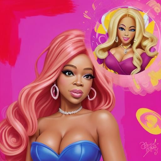 Barbie Oprah Winfrey: Abstract Art Portrait