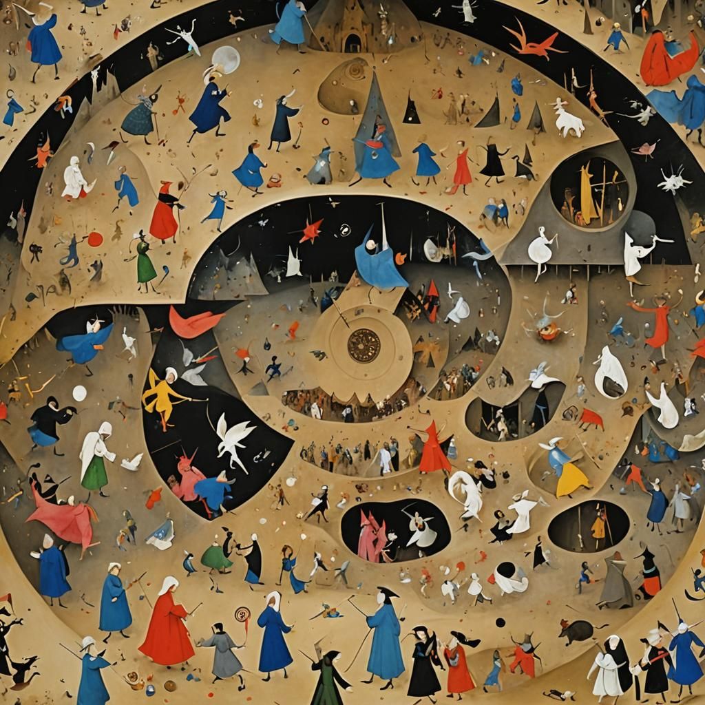 Surreal Time Parade Inspired by Bosch and Ghibli