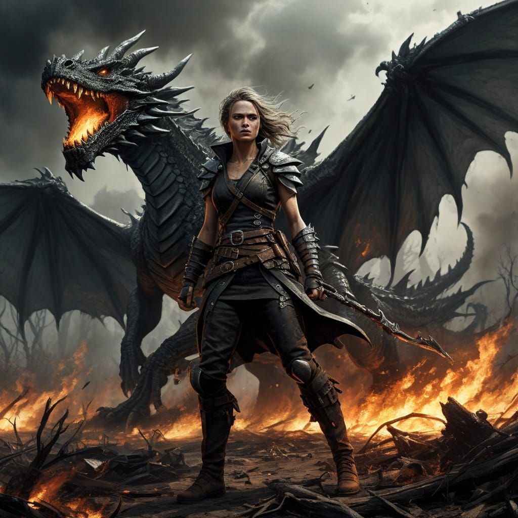 Sprinting Dragon Hunter in a Fiery Apocalypse