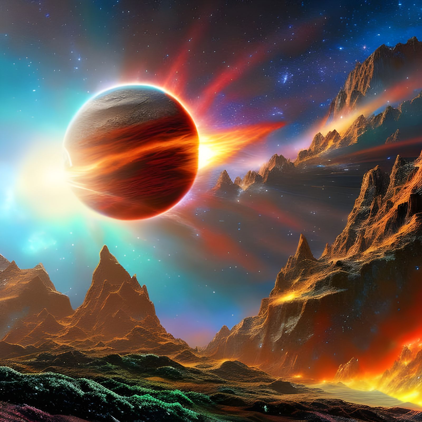 Space Titan Crushing Universe in Astral Style