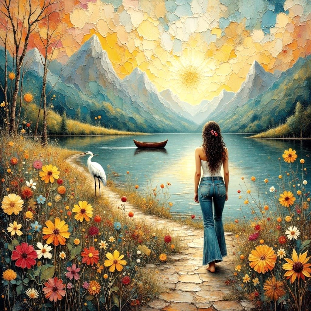 Valley of Painted Whispers: Impasto Oil Painting