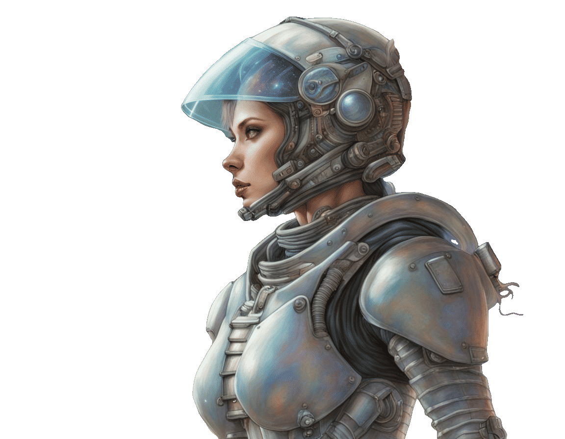 Woman in Space Armor, Luis Royo Style Illustration