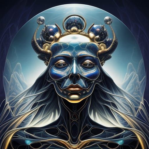 Surreal Angel of Death in Prismatic Light