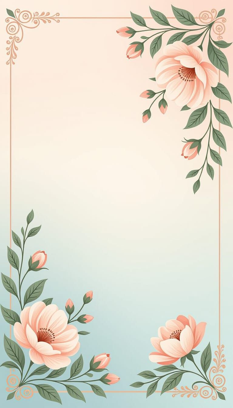 Serene Pastel Background with Empty Center, Delicate Design
