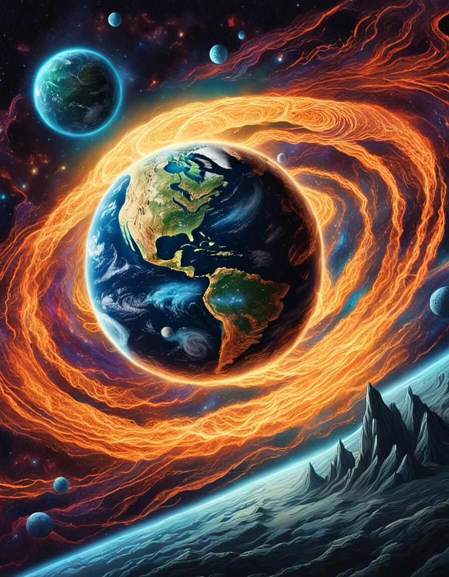 Earth from Space: Cosmic Creature in Astral Light