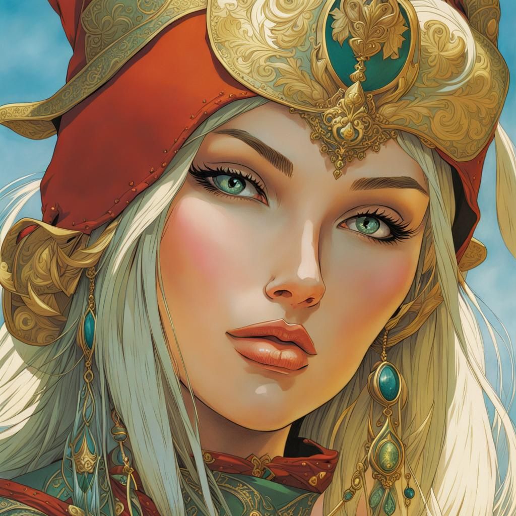 Elf Girl Portrait in Manga Style