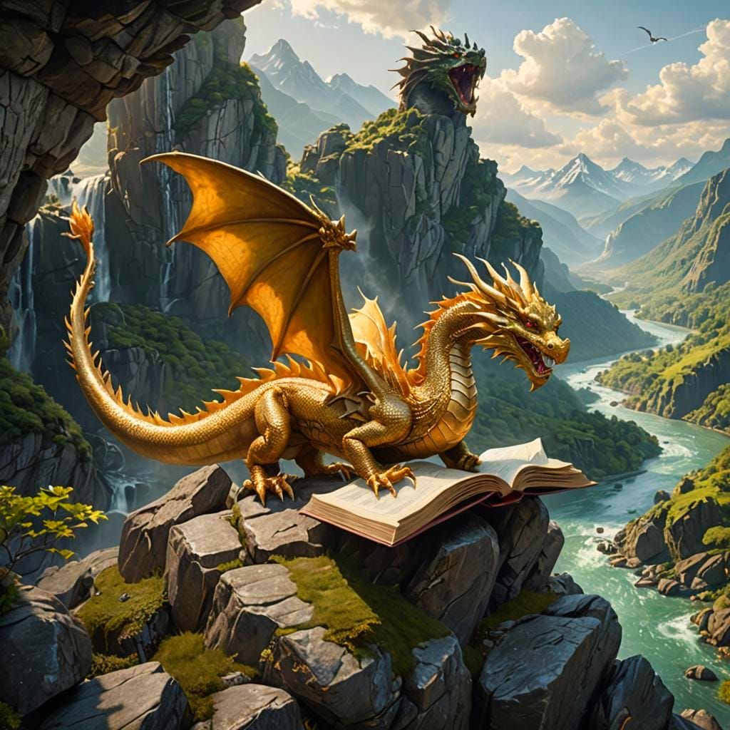 Golden Dragon Reads Book: Cinematic Film Still