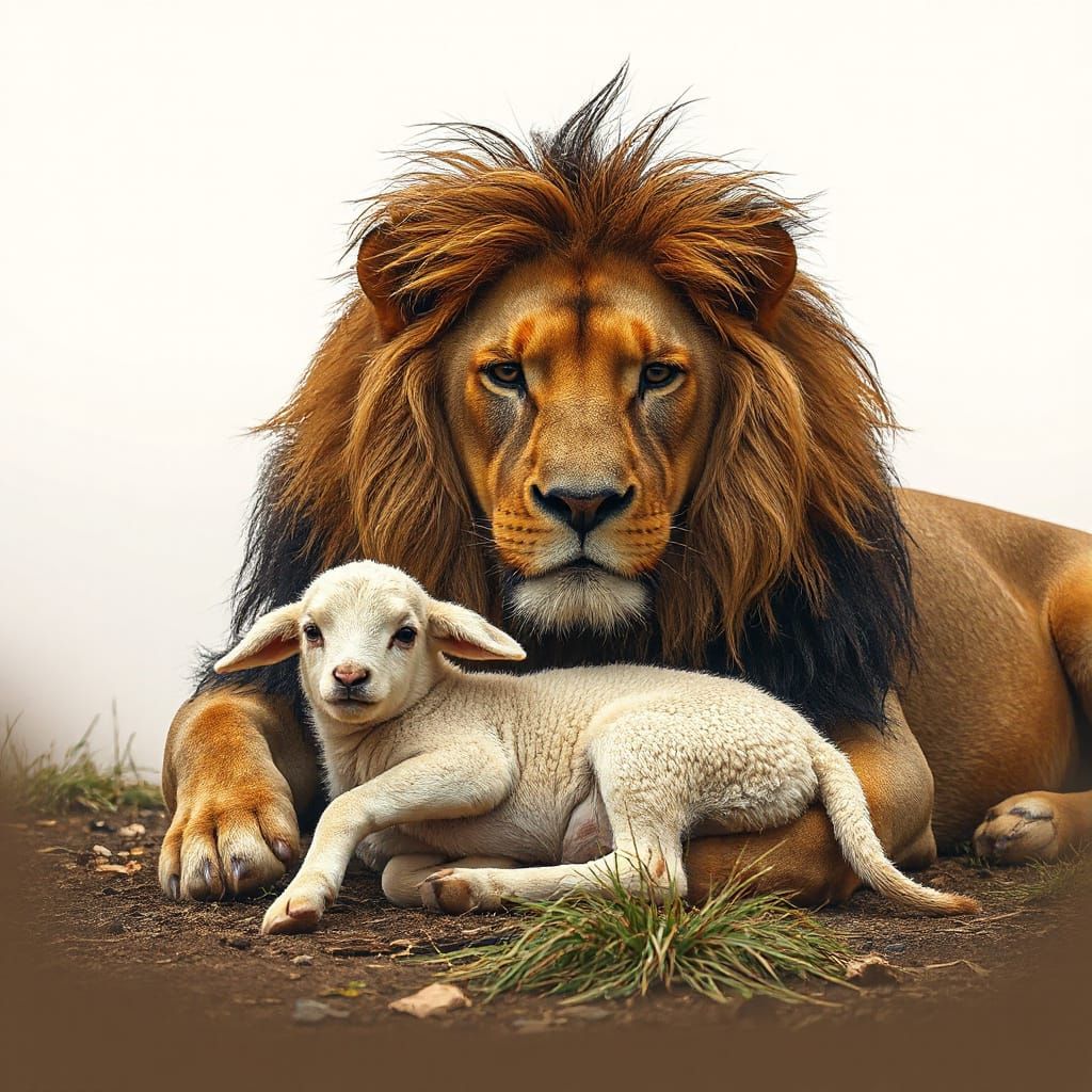 Lion and Lamb in Peaceful Harmony