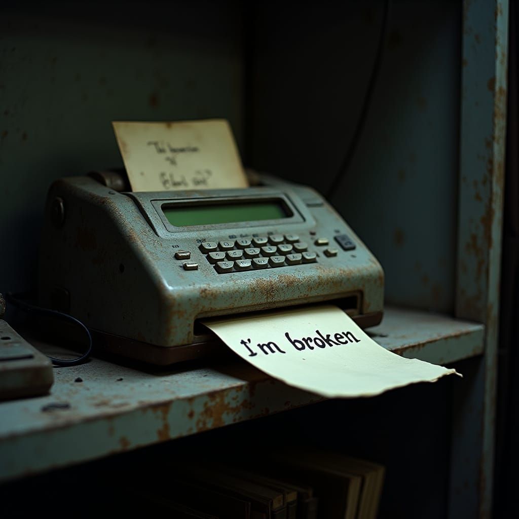 Vintage Fax Machine in Desperate Distress