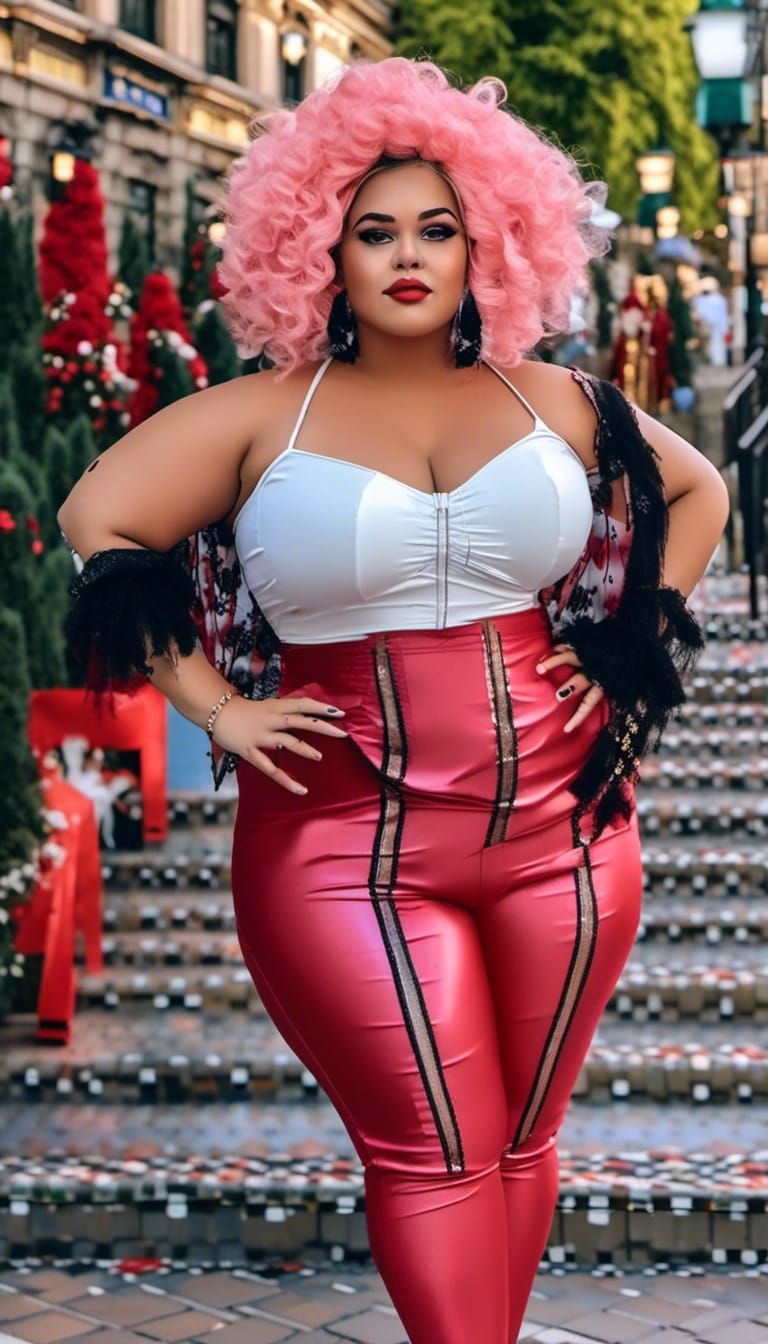 Confident Plus Size Woman with Colorful Hair