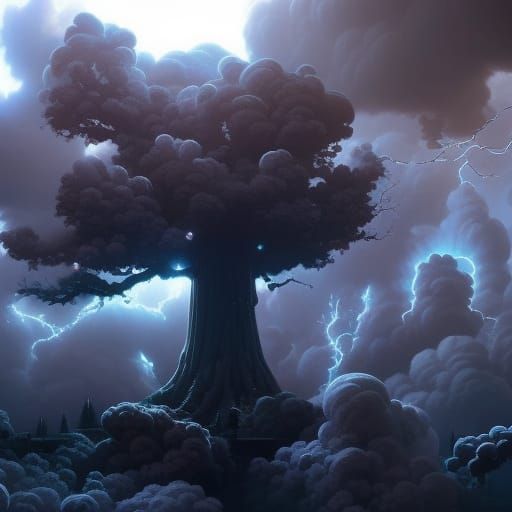 Storm Cloud Tree: Epic Digital Matte Painting