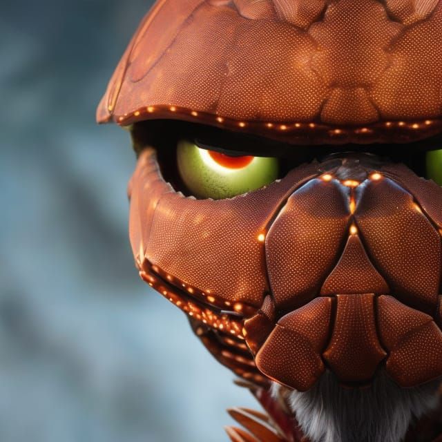 Detailed Human Crab Hybrid Warrior Portrait