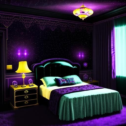 Nostalgic Kid's Room with Starry Walls, Digital Art