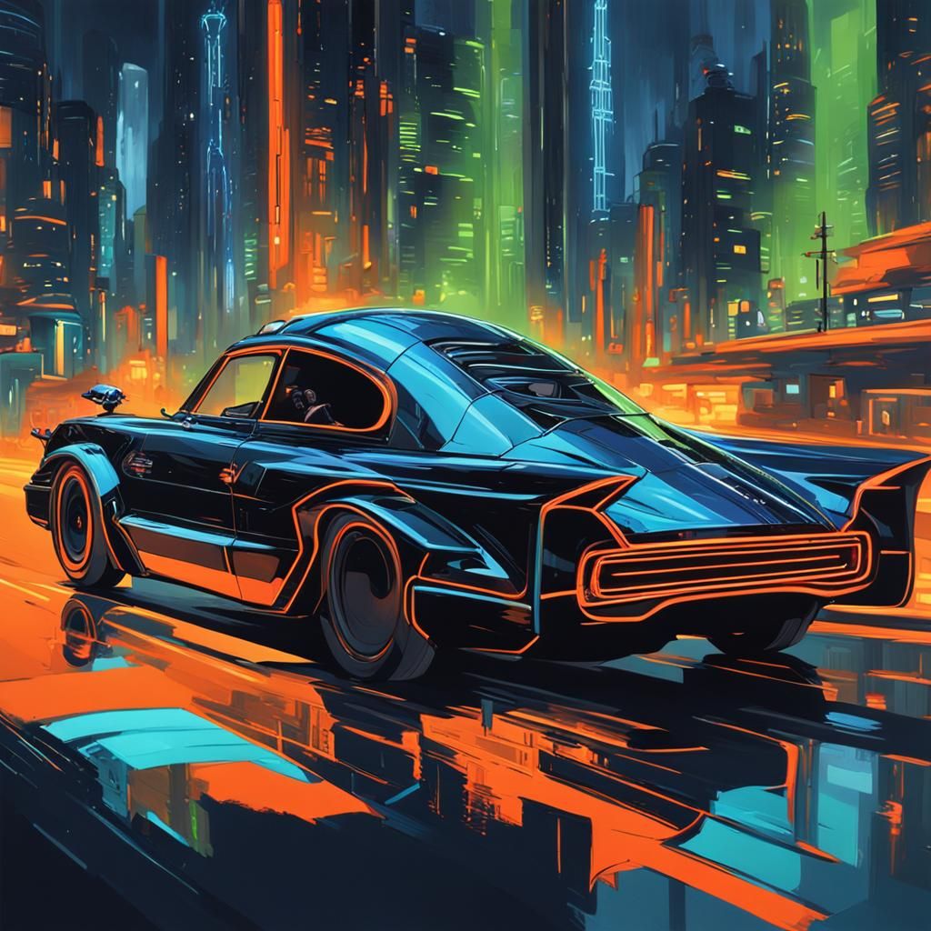 Batmobile Reimagined as Mini Cooper in Neo-Gotham