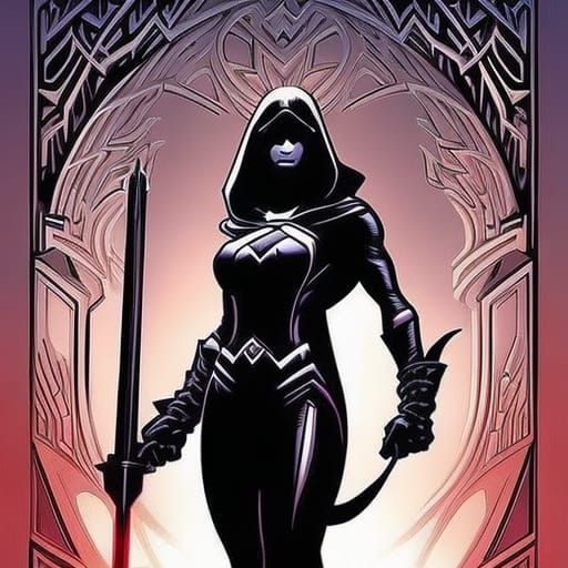 Mysterious Superhero Silhouette in Comic Book Art