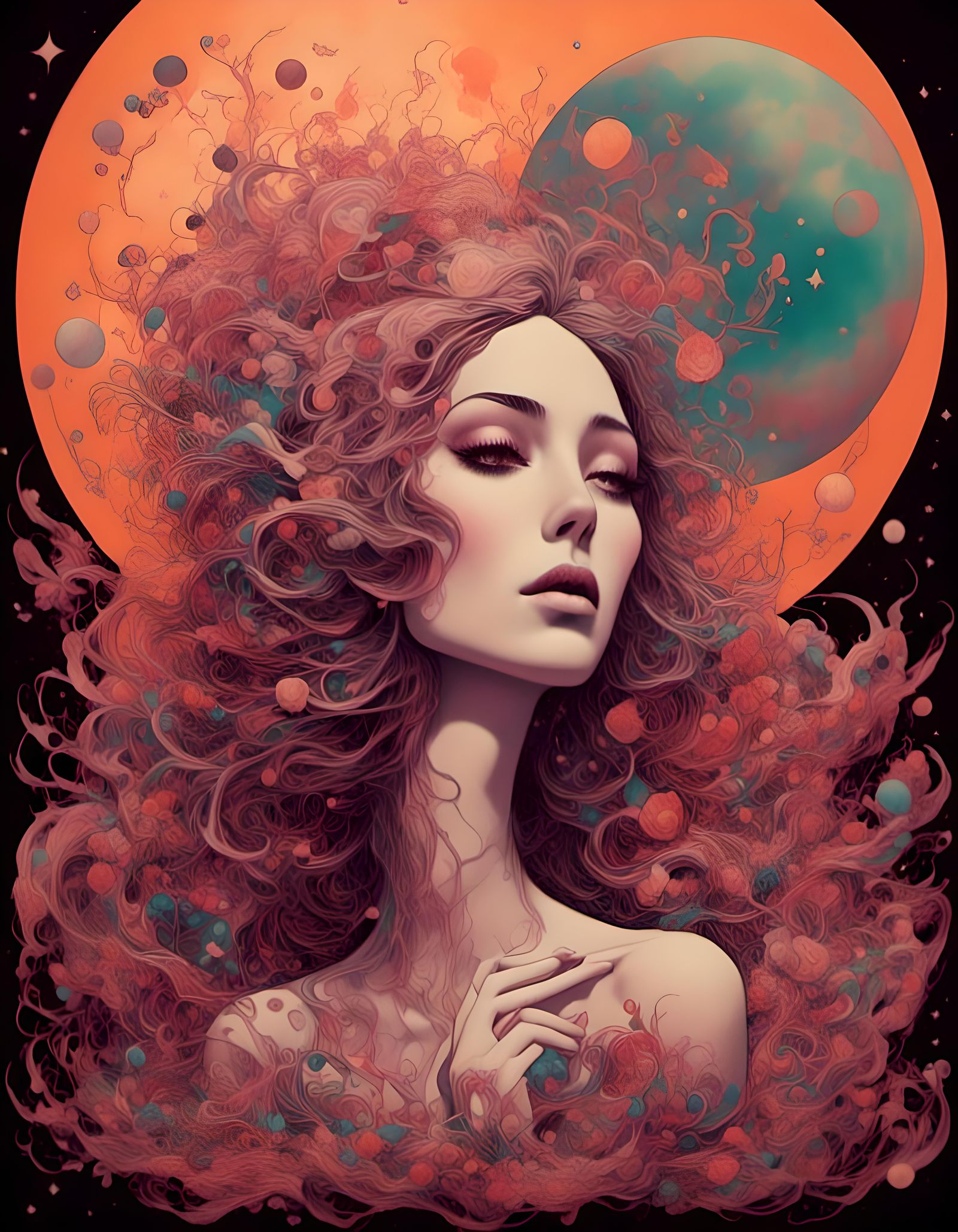 70s Chic Sundown Scene in Vibrant Colors