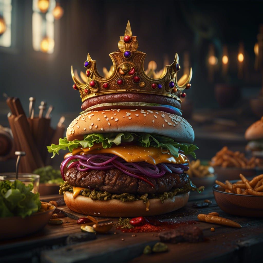 Fantastical Burger Crown: Digital Matte Painting