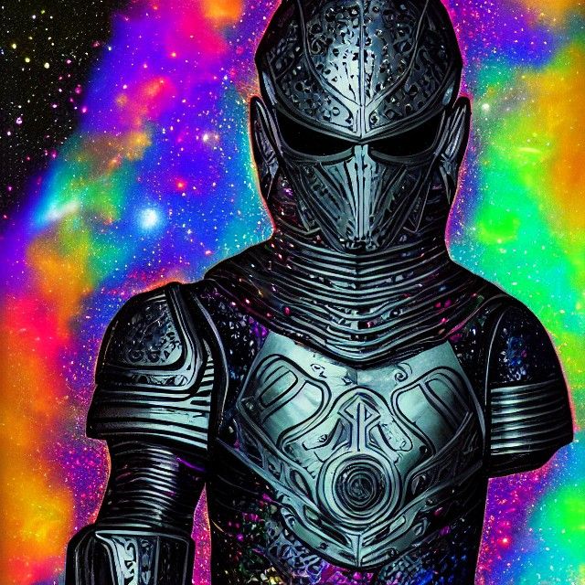 Black Knight: Holographic Astral Cosmic Illustration