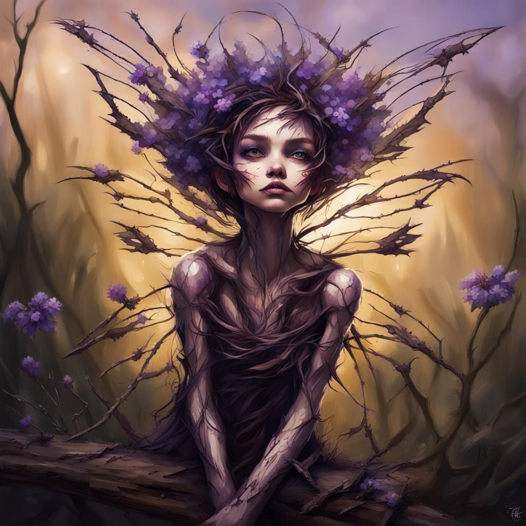 Ethereal Twig Sprite in Graffiti Art Style